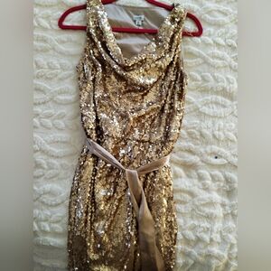 Cache Gold Sequin Mini Dress 8